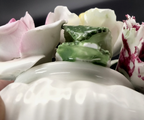Radnor Bone China Flower Bouquet 3-Footed Bowl 3" Hand-Painted England Vintage - Picture 7 of 9