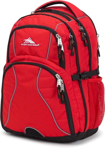 High Sierra Swerve Laptop Backpack, Crimson/Black, One Size, Crimson/Black