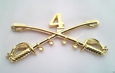 4TH CAVALRY SWORDS LARGE 2-1/4" US ARMY Military Hat Pin 16085 HO