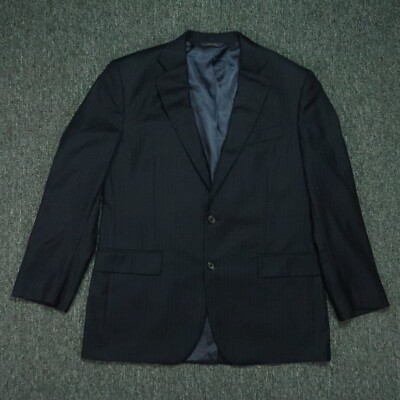 Brooks Brothers Blazer Mens 41R Blue Pinstripe 1818 Madison Saxxon Wool Jacket