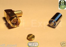 100 Pack SMA Male plug right angle crimp RG58 RG142 RG400 LMR195 Coax Cable USA