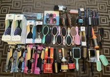 Lot of 52 Hair Brushes Mixed Brands Revlon Conair Wet Diane & More, New/Used