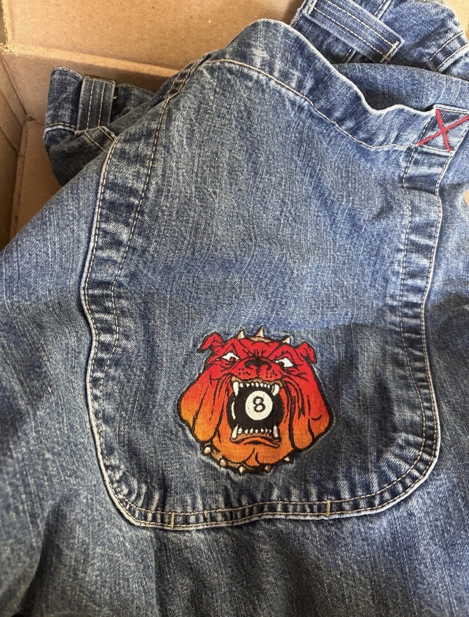JNCO Jeans Bulldog 8 Ball Wide Leg Mens Size 36 x 29 Vintage 90s
