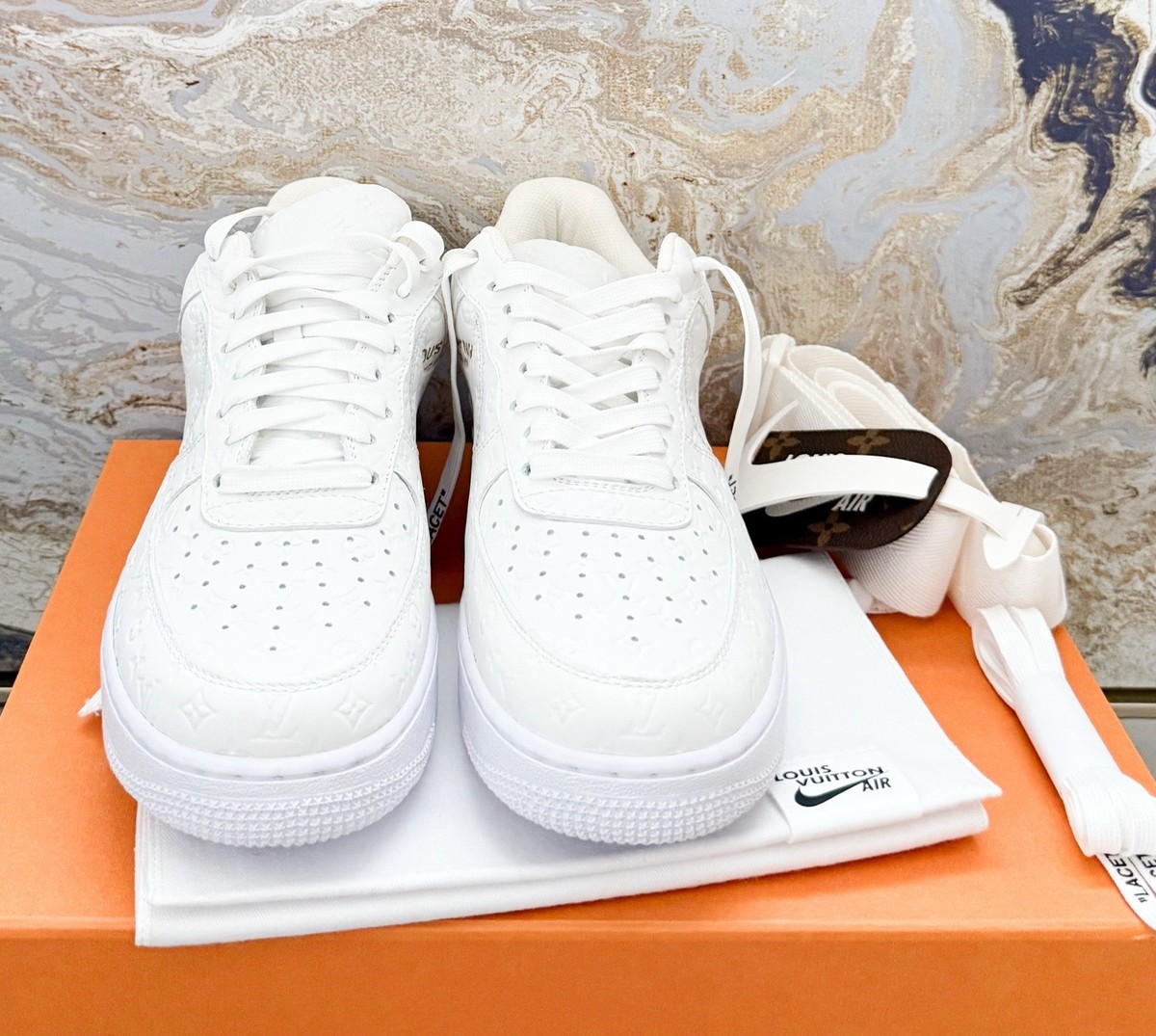 Louis Vuitton X NIKE AIR FORCE 1 Calfskin Monogram Mens Low Top