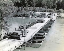 Pontoon Bridge Crossing Jeep And Dodge Wc-51 Wwii 8x10 Photo Print Ht4136501