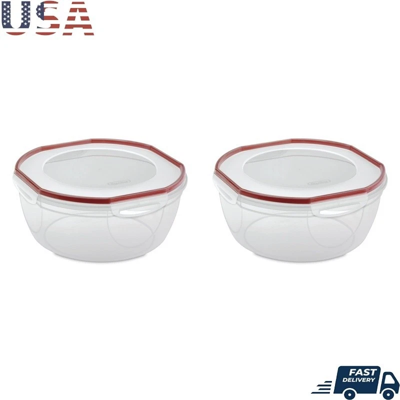 Airtight Stackable Food Storage Bowl Set Freezer Microwave Safe BPA Free 8.1 Qt