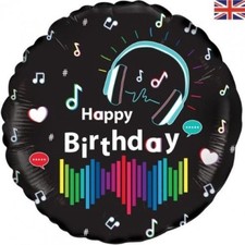 18 inch Music Media Happy Birthday Holographic Pack 1
