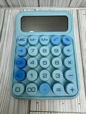 Mr. Pen Light Blue Calculator 12 Digit Large LCD Display Big Numbers Battery