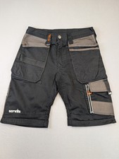 Scruffs Work Shorts Mens W28 Black Grey Cargo Utility Tradeswear