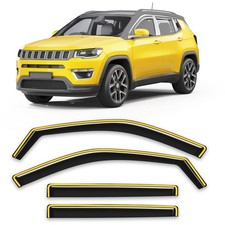 in-Channel Window Rain Guards for Jeep Compass 2017-2026  Goholy,Low-Profile...