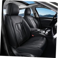 Leather Car Seat Covers Front Pair Automotive Seat Cover FrontPair Black