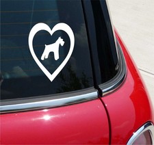 SCHNAUZER IN HEART LOVE MY PET DOG FUNNY GRAPHIC DECAL STICKER DECOR