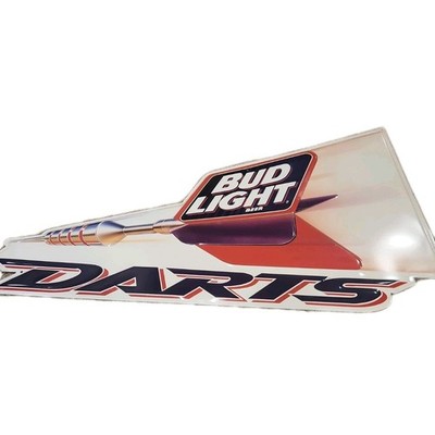 Vintage 1996 Bud Light Beer Darts Sign Metal Tin 36'' X 20'' Budweiser Bar Pub 90s