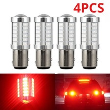 4pcs 1157 33-smd Red Led Tail Stop Brake Backup Reverse Turn Signal Light Bulbs