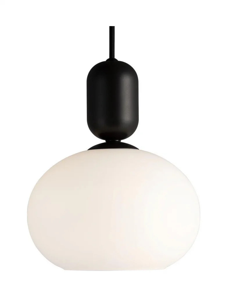 Nordlux Notti Pendant Light - Black - Large Metal - Mouth-Blown Opal Glass - Image 2