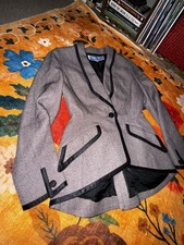 Thierry Mugler Vintage Runway Corset Blazer Jacket 38 Purplish Gray