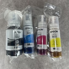 Genuine Epson 502 Black /Cyan/Magenta/Yellow Ink Bottle Refill Eco-Tank Printer