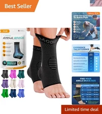 Lightweight Ankle Support Compression Sleeve - Comfortable Recovery & Stability
