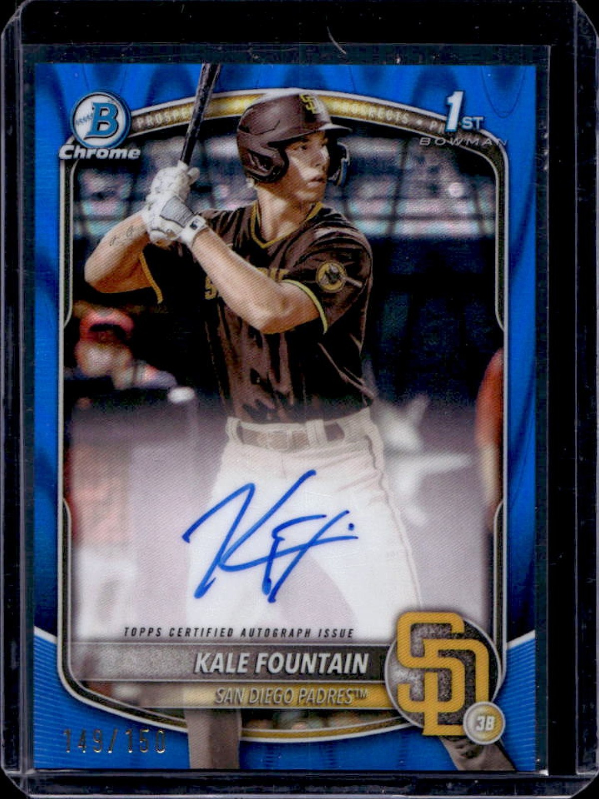 2025 Bowman Chrome Kale Fountain Auto Blue RayWave Refractor 1st #149/150