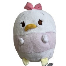 Disney DAISY DUCK 4  Plush Stuffed Toy Animal White Pink