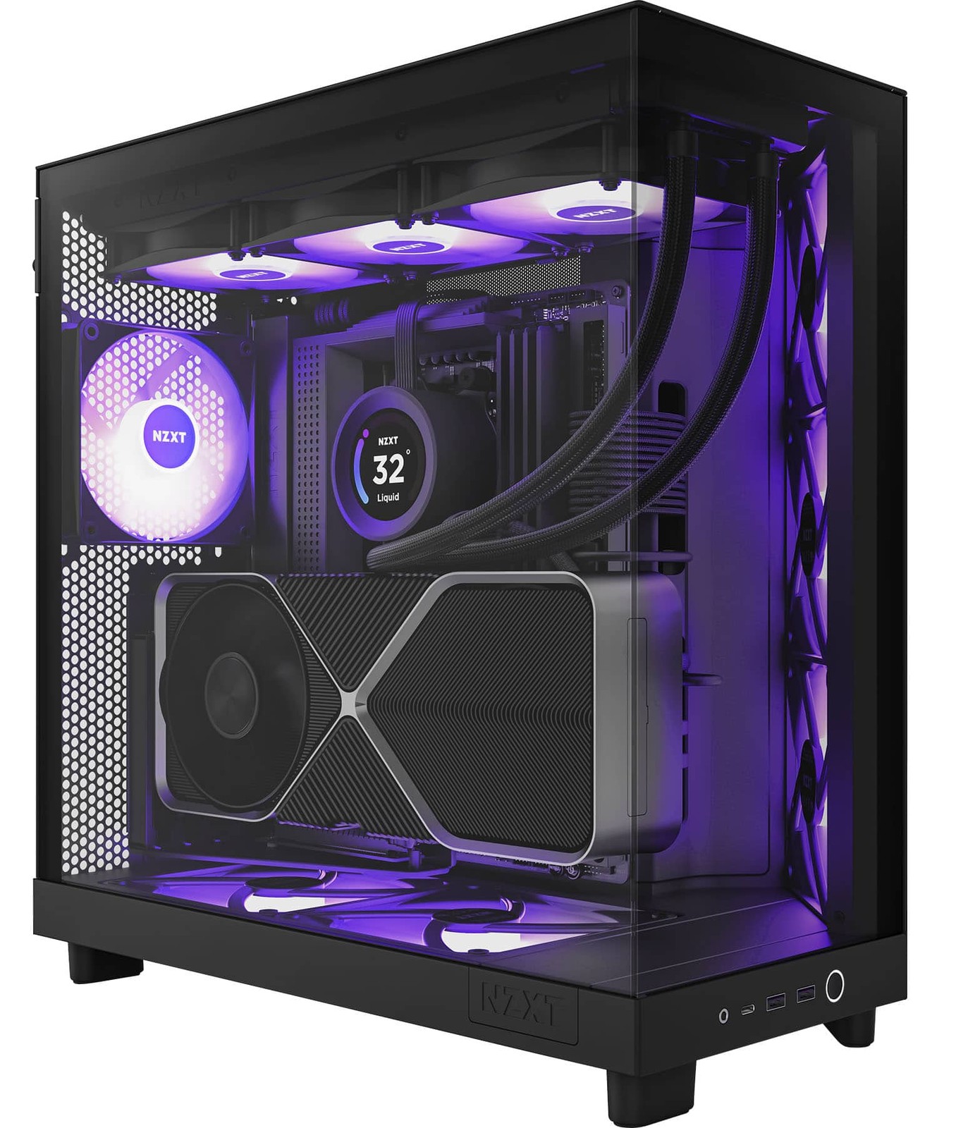 Корпус для ПК NZXT - H6 Flow RGB ATX Mid-Tower с двойной камерой - черный 21290₽
