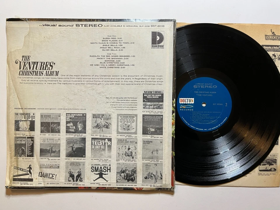 The Ventures CHRISTMAS ALBUM LP in Shrink 1965 Dolton VG- Play Tested - Image 2 of 2