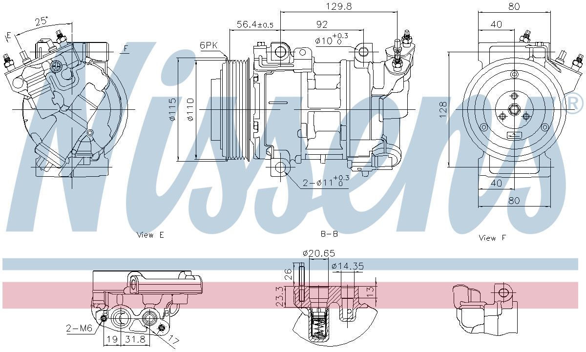 Air conditioning compressor R 1234yf 891016 NISSENS for CITROËN PEUGEOT DS - Image 6