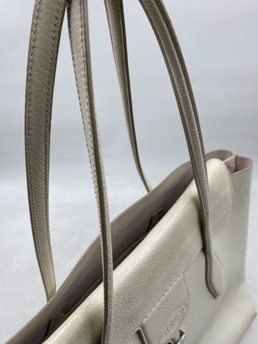 Grand sac fourre-tout bandoulière Tod's beige crème en cuir grainé certificat d'authenticité - Photo 4/13