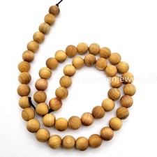 8mm Natural Wood Round Beads   Wood Loose Beads   13 Inch Strand   40pcs