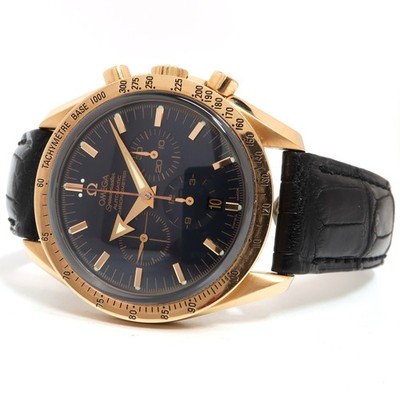 Omega Speedmaster Broad Arrow Solid 18kt Rose Gold Blue Dial Chrono 3653.80.33