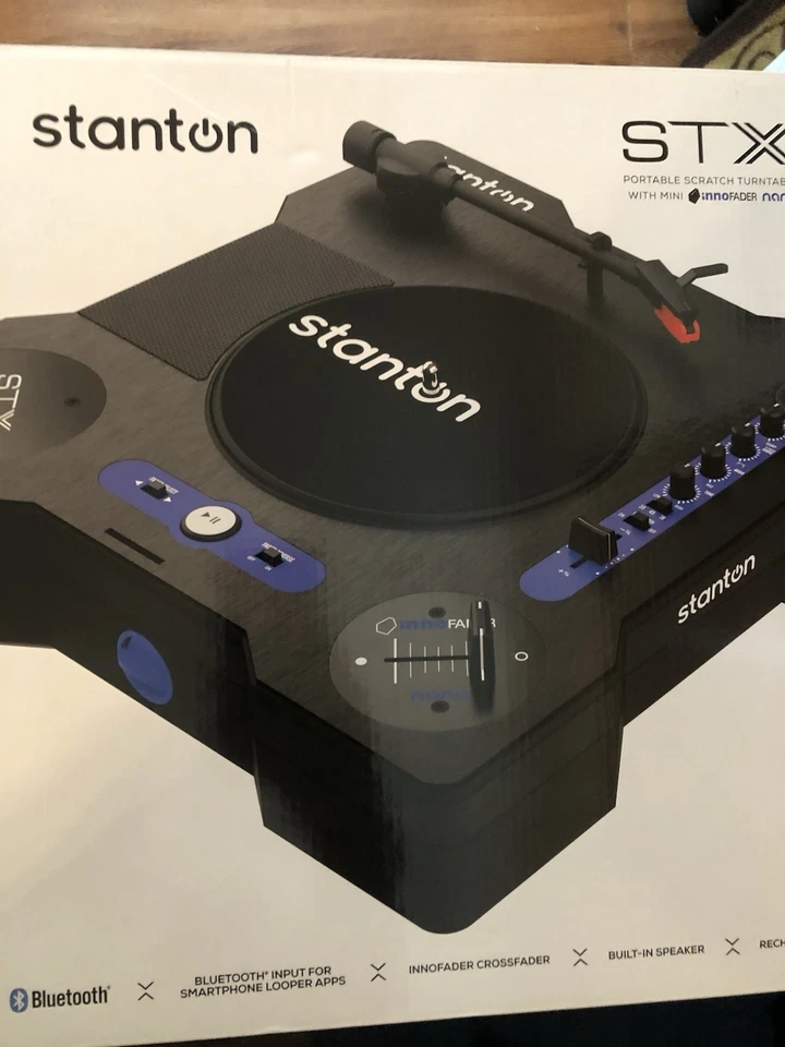 Pair Stanton STX Portable Scratch Turntables DJ Controller w/ Fader & Bluetooth - Image 2 of 4