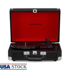 Bluetooth Vinyl Record Player Turntable W/ Speakers 3 Speed Adjustable Pitch New