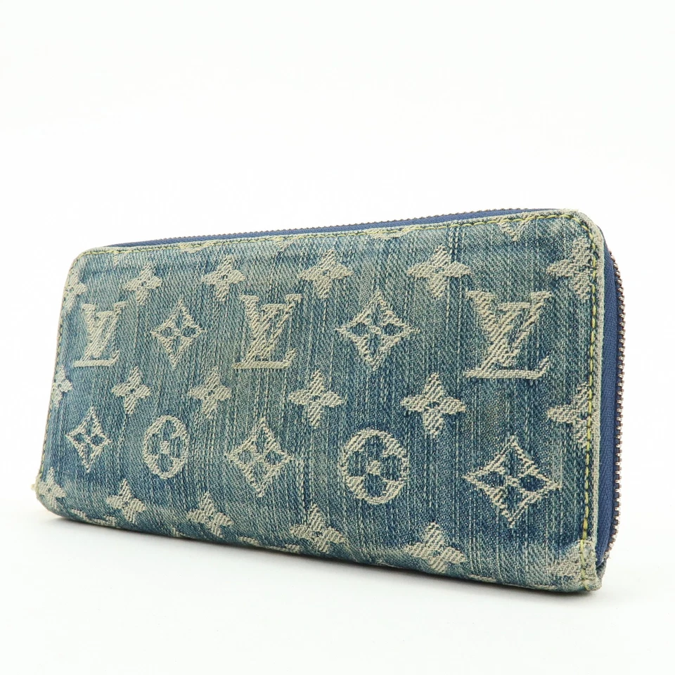 Louis Vuitton Monograma Denim Cremallera Cartera Larga Azul M95341 Auténtico Usado Envío Gratis Foto 3 de 4