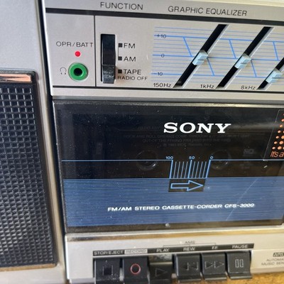 Vintage Sony Cfs-3000 Transound Am FM Stereo Radio Cassette