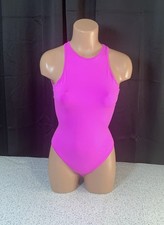 Victoria's Secret PINK Base Stretch High Neck Bodysuit Open Back Keyhole XS NWT