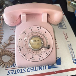 Western Electric Model 500 Rose Pink Rotary Desk Telephone Dated 1958