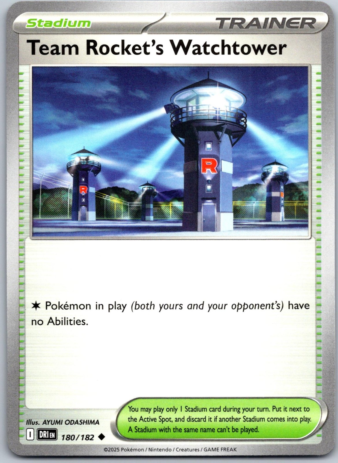 Team Rocket's Watchtower 180/182 Uncommon Destined Rivals NM