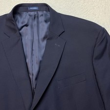 Stafford Blazer Mens 52 Navy Hopsack Stretch Comfort Big and Tall Gold Buttons