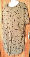 Bonprix Size 30 Khaki Dress Midi Alphabet Print Parachute Style Pockets Cotton