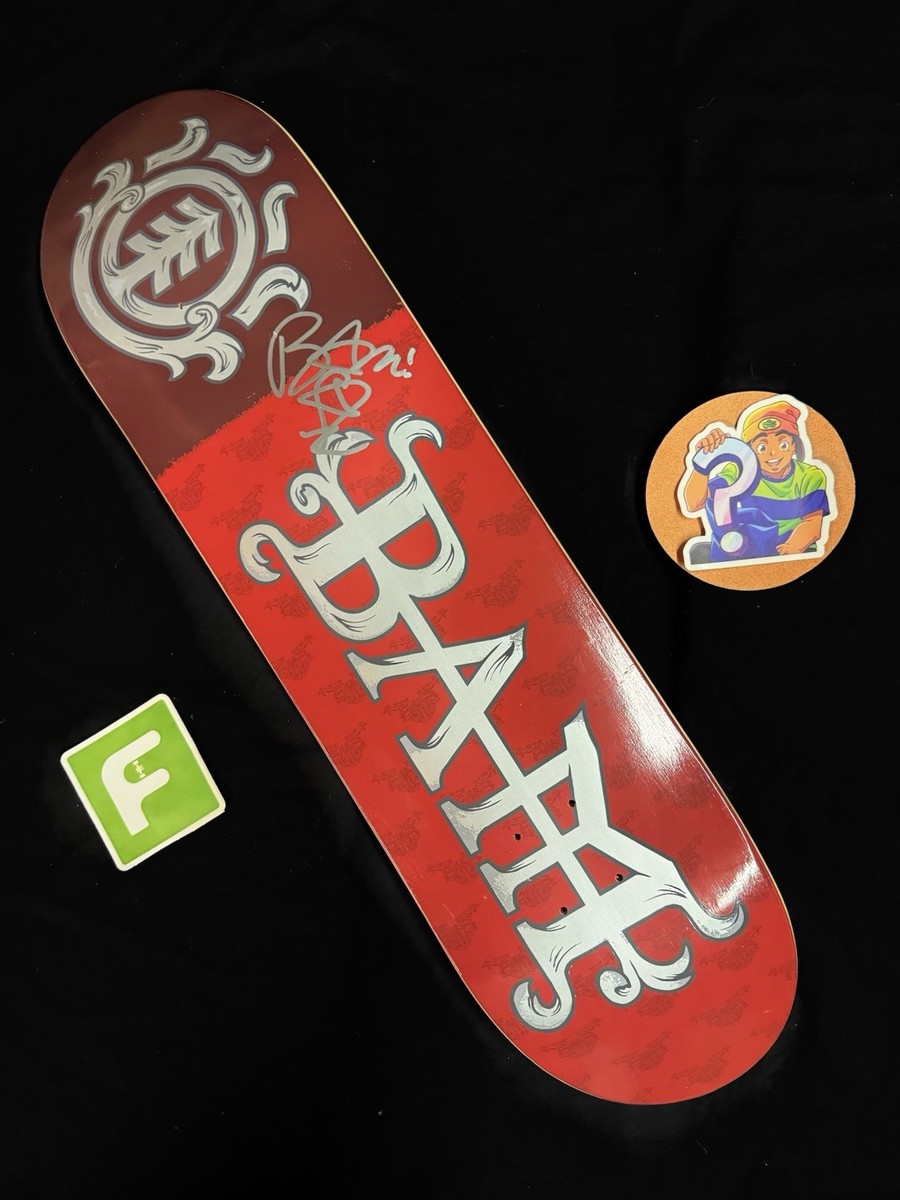 bam margera tackle box SUPER RARE SIGNED Bam Margera Red HIM Element Skateboard Deck AUTOGRAPHED