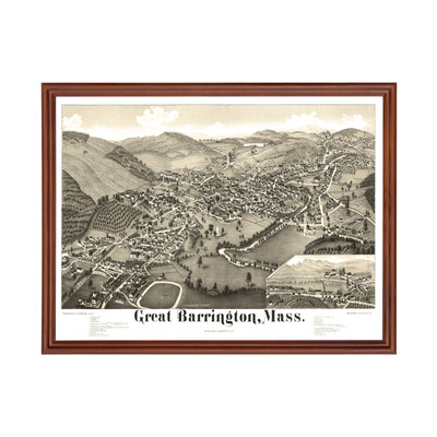 Old Map of Great Barrington, MA 1884 - Vintage Great Barring