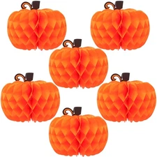 , Pumpkin Table Centerpieces - Big 10 Inch, Pack of 6 | Honeycomb Paper Pumpk...