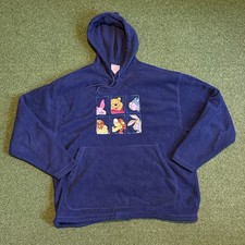 Vintage Navy Disney Winnie The Pooh Fleece Hoodie Size Medium