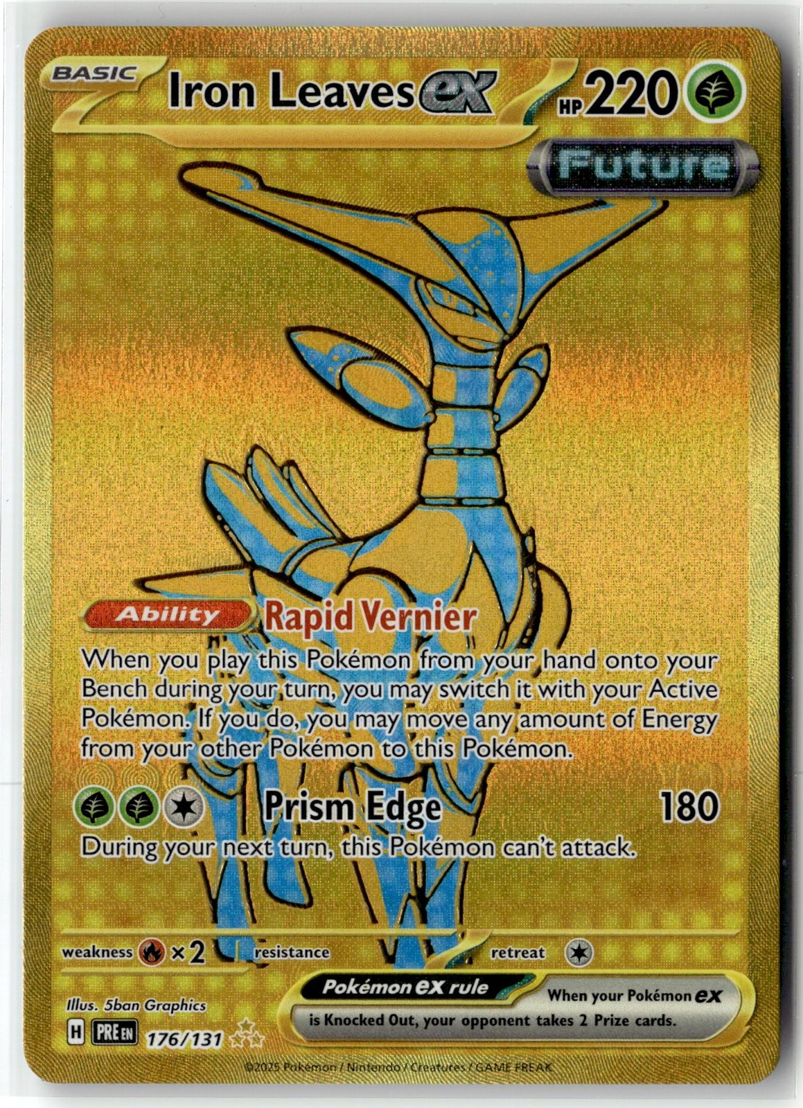 Iron Leaves ex ⭐️ 176/131 Holo Hyper Rare Prismatic Evolutions 2025 Pokemon NM