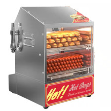 2-Tier 42.3 Qt. Stainless Steel Hot Dog Steamer with Bun Warmer Cooker