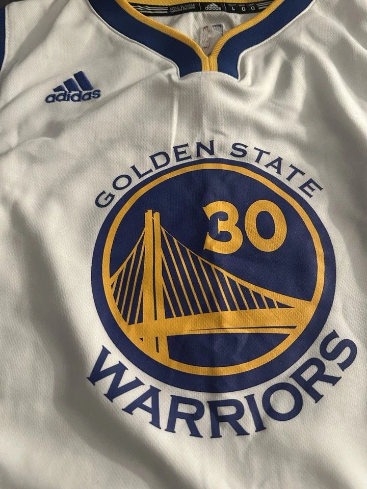 NBA Golden State Warriors 2016 #30 Curry Basketball Jersey Adidas Size L Youth - Image 4 of 4