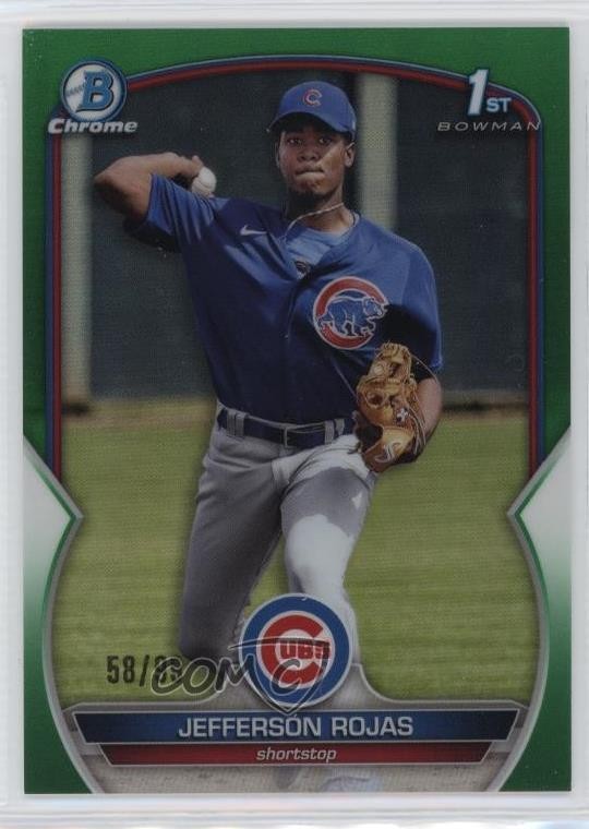 2023 Bowman Chrome Prospects Green Refractor 58/99 Jefferson Rojas #BCP-70 1k9t