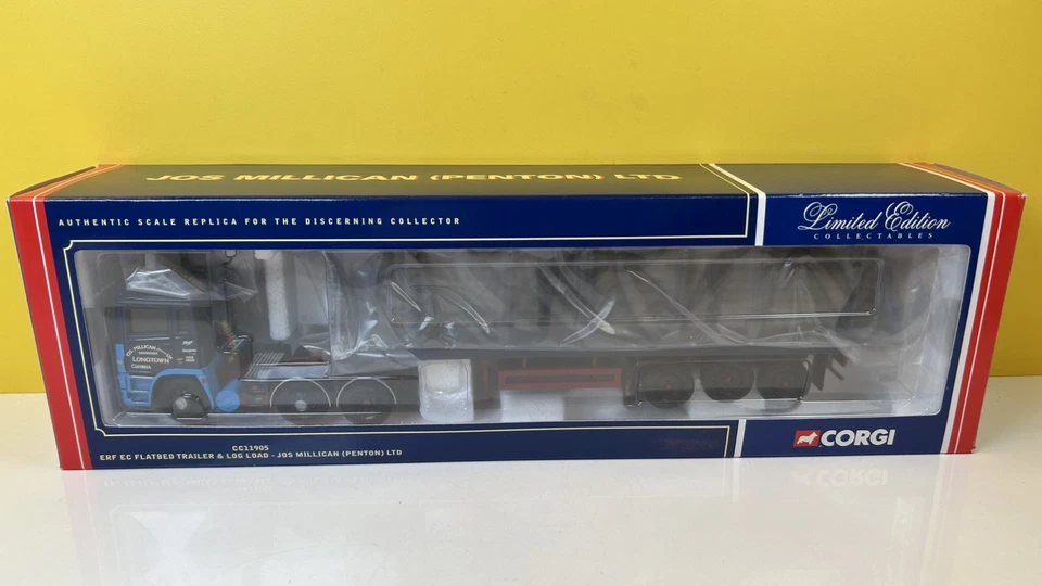 CORGI CC11905ERF EC FLATBED TRAILER & LOG LOAD JOS MILLICAN PENTON LTD NEW MIB - Image 3 of 4