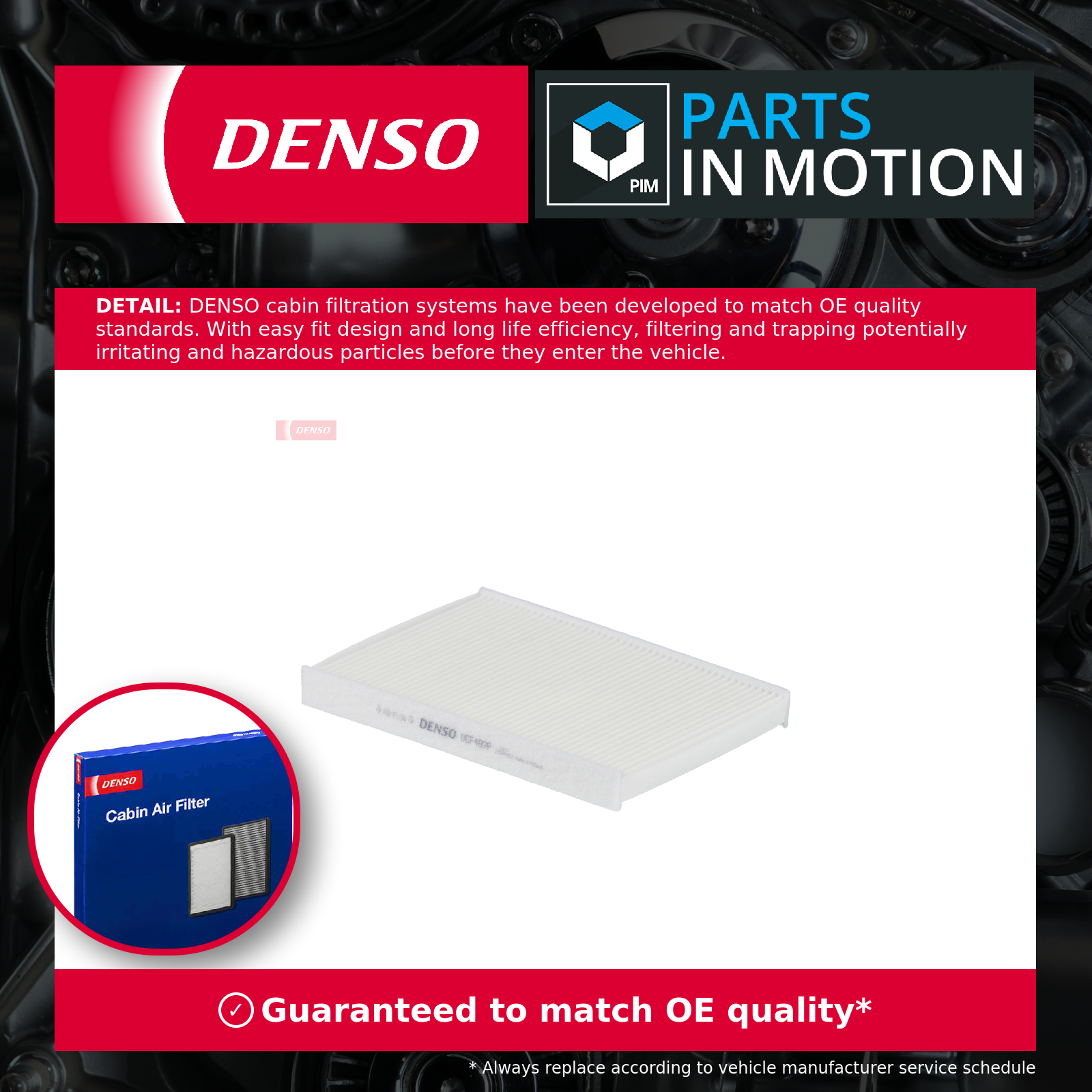 Pollen / Cabin Filter fits FORD TRANSIT COURIER V460 TDCi 1.6D 2014 on Denso New
