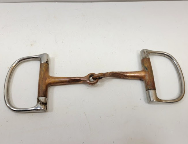 Copper Single Jointed 5"  D-ring Snaffle Horse Bit